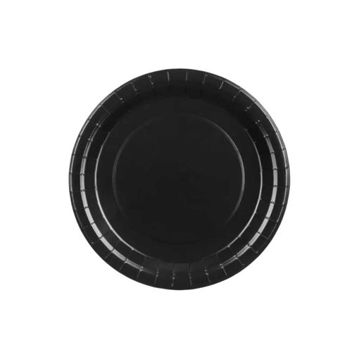 Picture of PAPER PLATES BLACK 23CM - 6 PACK